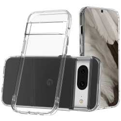 MOBILE MAGIC for Google Pixel 8 5G Pure Crystal Transparent Thick 2.0MM Shockproof Chromed Buttons Case Cover - Clear