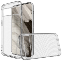 MOBILE MAGIC for Google Pixel 8 5G Simple Basic Minimalistic Transparent Clear Thick Tpu Case Cover - Clear