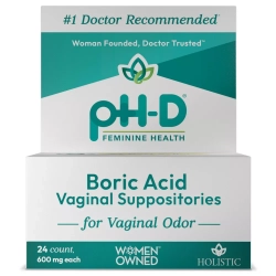 PH-D FEMININE Health Boric Acid Vaginal Suppositories - 24Ct