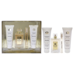 NEW BRAND Prestige Dani By for Women - 4 PC Gift Set 3.3OZ Edp Spray, 0.5OZ Edp Spray, 4.4OZ Shower Gel, 4.4OZ Body Lotion