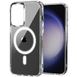 MOBILE MAGIC for Samsung Galaxy S24 Plus Matching Clear Transparent Circle Design Case - Clear