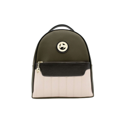 CAVALINHO Grace Backpack Dark Olive / Beige (18250207) - Leather And Canvas In Green