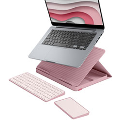 Logitech Casa Pop-Up Desk Kit with Laptop Stand, Keyboard & Touchpad for Laptop/MacBook (10-17") - Bohemian Blush