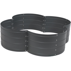 SUNNYDAZE DECOR Sunnydaze 4-Leaf Clover-Shaped Galvanized Steel Raised Planter Bed - In Gray