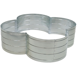 SUNNYDAZE DECOR Sunnydaze 4-Leaf Clover-Shaped Galvanized Steel Raised Planter Bed - In Silver