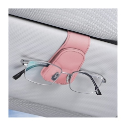 HLD Sunglasses Holders for Car Sun Visor, Leather Eyeglasses Hanger Mounter, Magnetic Glasses Holder And Ticket Card Clip, Auto Interior Accessories