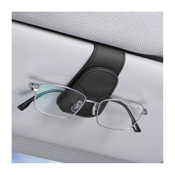 HLD Sunglasses Holders for Car Sun Visor, Leather Eyeglasses Hanger Mounter, Magnetic Glasses Holder And Ticket Card Clip, Auto Interior Accessories