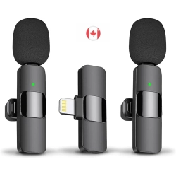 MAYBESTA Wireless Lavalier Lapel Microphone for Iphone, Ipad - Professional Cordless Omnidirectional Condenser Mic for Interview, Video, Podcast