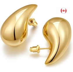 FAMARINE Chunky Water Drop Earrings: Big Dangle Fashion Jewelry Gift for Women In Multicolor