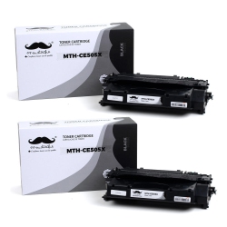 MOUSTACHE Compatible HP 05X Ce505X Toner Cartridge High Yield - ® - 2/pack In Black