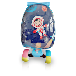 TUCCI Kids Hardside Scooter Ride On Suitcase for Kids - Cute Lightweight Kids Luggage With Wheels (Galaxy Kid)