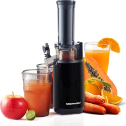 ELITE GOURMET Ejx600 Compact Small Space-Saving Masticating Slow Juicer, Cold Press Juice Extractor, Nutrient And Vitamin Dense, Easy to Clean, 16 OZ