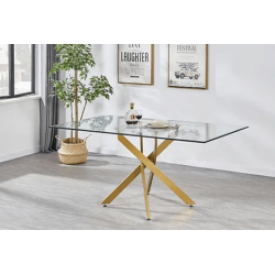 QUEENSONS Sword Rectangular Dining Table (Gold)