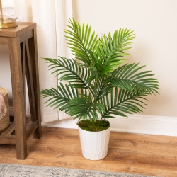 NORTHLIGHT Potted Artificial Areca Palm Plant - 23.5