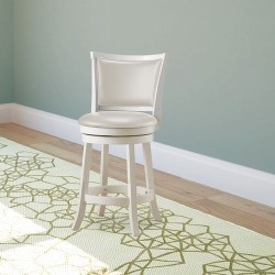 CORLIVING Woodgrove Transitional Counter Height Barstool - Set Of 2 - In White