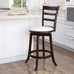 CORLIVING Woodgrove Contemporary Barstool - Espresso/white