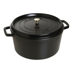 STAUB La Cocotte 12.5 L Cast Iron Round Cocotte (Visual Imperfections - B Stock) In Black