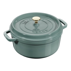 STAUB La Cocotte 3.7 L Cast Iron Round Cocotte, Eucalyptus