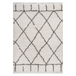 JONATHAN Y Mercer Shag Plush Tassel Moroccan Geometric Trellis Area Rug