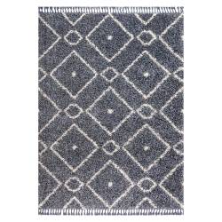 JONATHAN Y Mercer Shag Plush Tassel Moroccan Diamond Area Rug
