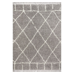 JONATHAN Y Mercer Shag Plush Tassel Moroccan Geometric Trellis Area Rug