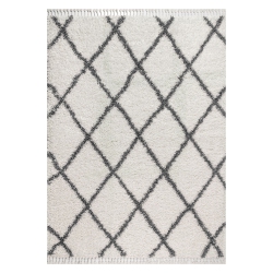 JONATHAN Y Gabrielle Mercer Shag Plush Tassel Moroccan Geometric Trellis Area Rug