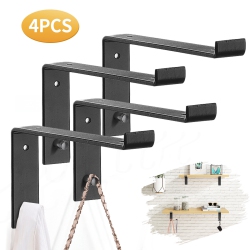 MOUNTS & HOLDERS Agsivo 4PCs/ Set Vintage With Hook Wall Mounted Floating Hanging Shelf Board Support Holder