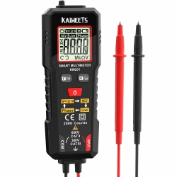 DIGITAL MULTIMETERS Us Eu Direct Kaiweets Km201 Digital Multimeter True-Rms 2000 Counts - Measures Up to 600V Ac/dc Voltage Resistance Frequency \w