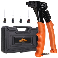 RIVET GUN Topshak Rg1 Kit With 80 PCs Rivets Anti-Slip Hand Riveter 4 Sizes Of Rivet Heads Attached Professional Durable Single Hand
