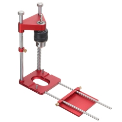 POCKET HOLE JIG All Aluminum Alloy Adjustable Woodworking Drill Locator Pro Auto Line Drill Guide Puncher Mini Bench Drill Press Precise Positioning