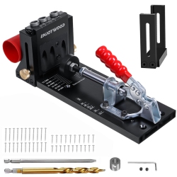 POCKET HOLE JIG Enjoywood Xk4 Kit Aluminum Alloy Adjustable Woodworking Drilling Guide for Angled Holes With Drill Bit