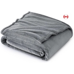 GENER Cozy Fleece Throw Blanket for Couch - Lightweight 50X60 Inches - Soft Plush Warmth In Grey