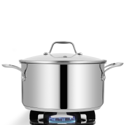 NUTRICHEF Stainless Steel Cookware Stockpot - 8 Quart, Heavy Duty Induction Pot, Soup Pot With Lid