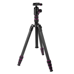 OPTEX 4-Section Pro Carbon Fibre Travel Tripod In Black
