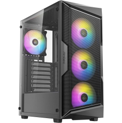 ANTEC Ax Series Ax61 Elite, High-Airflow Mesh Front Panel, 4 X 120MM Argb Fans Included, Tempered Glass Side Panels, Up to 8 Fans, 360MM Radiator