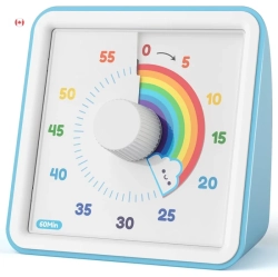 GENER Visual Timer: 60-Minute Silent Countdown Clock for Kids With Autism, Teachers, Classroom Meetings, And More In Blue