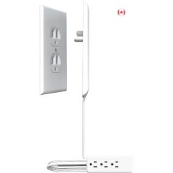 GENER Ultra-Thin Outlet Concealer With Cord Kit - 3 Outlet, 3-Foot Cord, Universal Size, Ul Certified