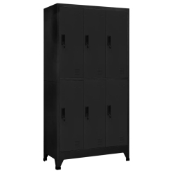VIDAXL Locker Cabinet 90X45X180 Cm Steel In Black