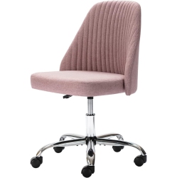 MOUSTACHE Mid Back Home Modern Office Chair, Adjustable Swivel Linen Fabric Armless Task Chair Desk Chair Computer Chair With Wheels