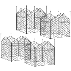 OUTSUNNY Garden Chicken Wire Cloche, 12" X 14" Plant Protector From Animals, 4 Pack Metal Crop Cage to Keep Animals Out In Black