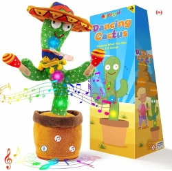 GENER Talking & Dancing Cactus: Repeats You, Sings 120 Songs, Glows (Kids Gift)
