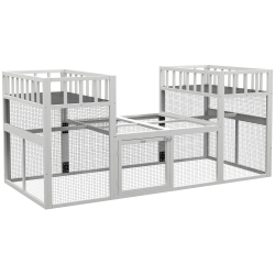 PAWHUT 88"l Chicken Rabbit Coop, Wooden Chicken Quail Run \w Combinable Design, Perches, Storage Shelves, for 2-4 Chickens, Outdoor Poultry Supplies