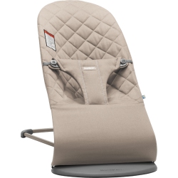 BABYBJRN Babybjorn Bouncer Bliss In Woven Fabric - Classic Quilt, Sand On Dark Frame In Grey