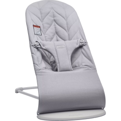 BABYBJRN Babybjorn Bouncer Bliss In Woven Fabric - Petal Quilt, Light Grey On Light Frame In Gray