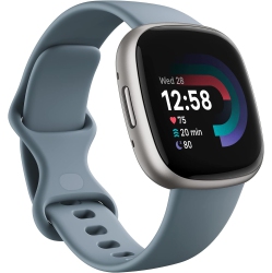 FITBIT Refurbished Fair - Versa 4 Fitness Smartwatch- Waterfall Blue/platinum