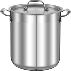 NUTRICHEF Stainless Steel Cookware Stockpot - 14 Quart, Heavy Duty Induction Pot, Soup Pot With Stainless Steel Lid