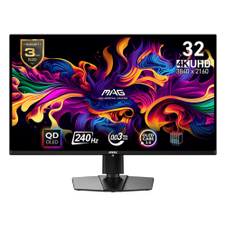 MSI 32" 4K Uhd 240Hz 0.03Ms 16:9 Qd-Oled Tilt Swivel Height Pivot Adjustment Flat Gaming Monitor, Mag 321Upx Qd-Oled