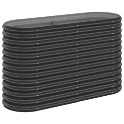 VIDAXL Garden Raised Bed Galvanised Steel 114X40X68 Cm Anthracite