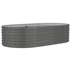 VIDAXL Garden Raised Bed Galvanised Steel 152X80X36 Cm In Grey