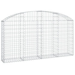 VIDAXL Arched Gabion Basket 200X30X100/120 Cm Galvanised Iron
